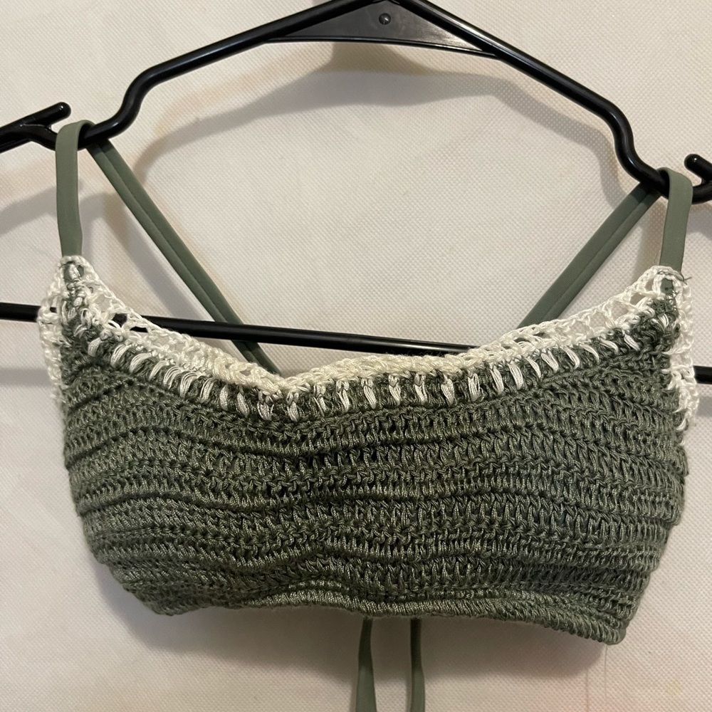 Sage Olive Green Xhilaration Juniors Crocheted Bralette